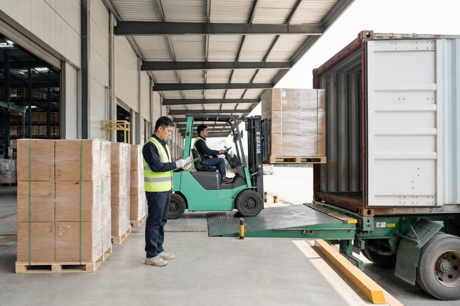 Concept image of export container loading