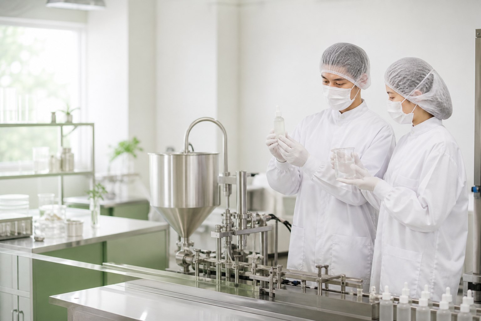 Concept image of cosmetic laboratory quality review